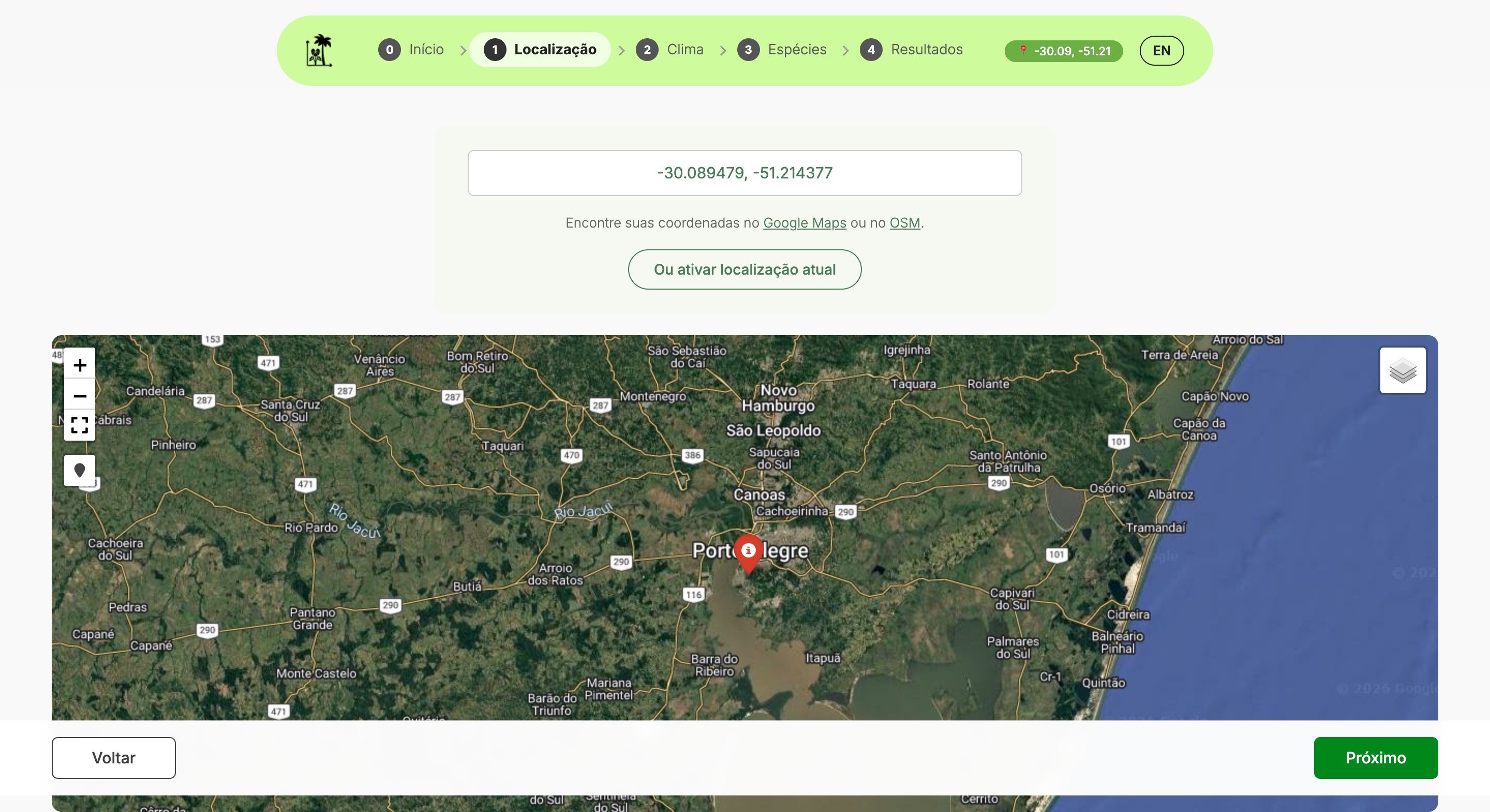 Passo 1: Mapa de Localização